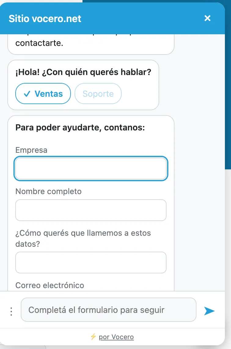 El formulario de fuera de horario, con los campos de identidad y del área